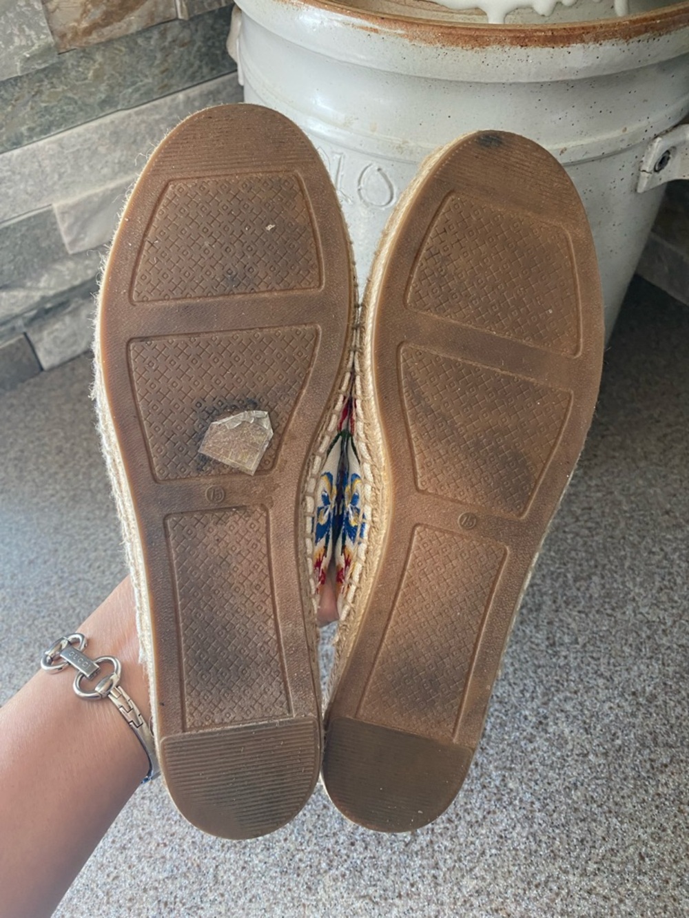 Tory Burch Max Ivory Painted Iris Embroidered Espadrille Slide - Picture 6 of 8
